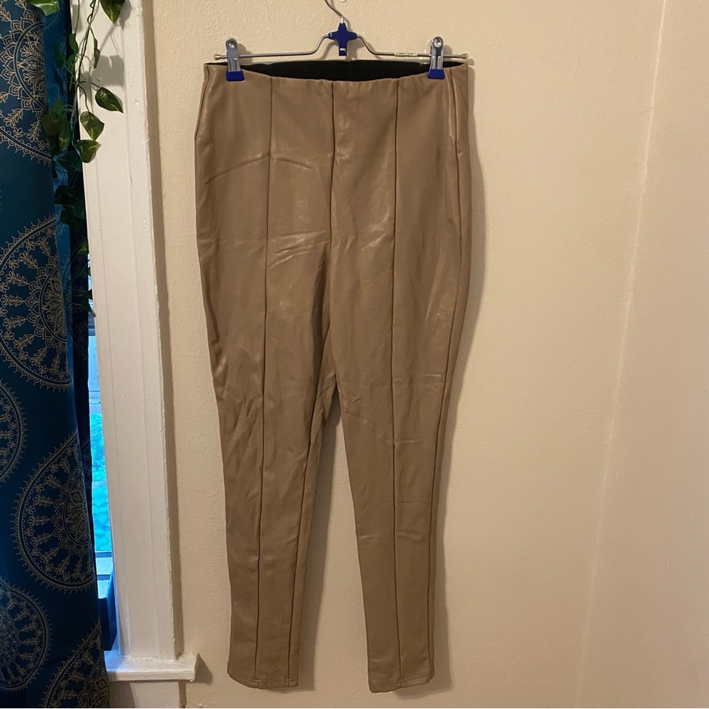 BBJ Large Brown Super Stretch Faux Leather Leggings